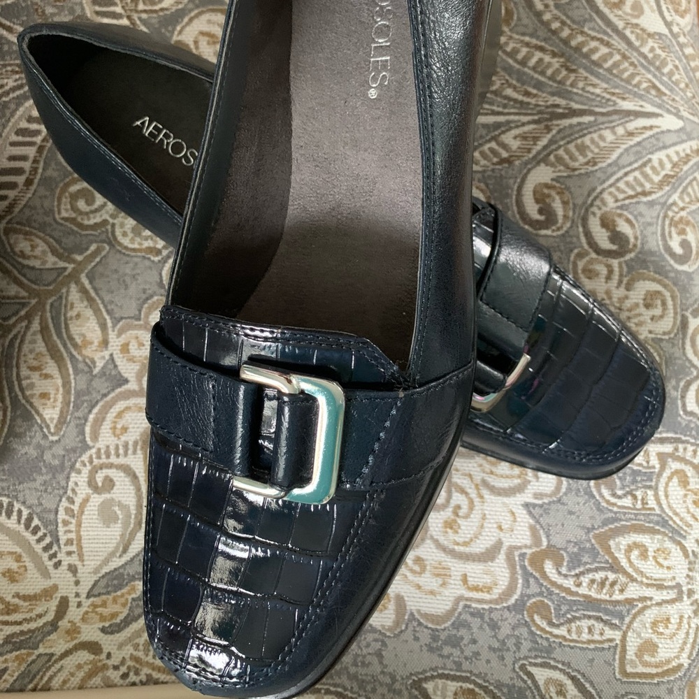 Blue dress wedges
